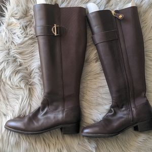 Knee high leather Isaac Mizrahi live! brown boots